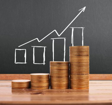 grafik sikkeleri hisse senedi finans ve iş konsepti