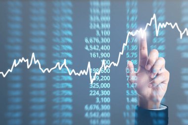 Scre üzerinde resimli grafik borsa mali verileri analiz