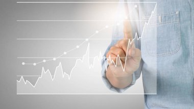 Scre üzerinde resimli grafik borsa mali verileri analiz
