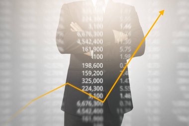 Bir ekrandaki resimli grafikler borsa finansal verileri analiz ediliyor