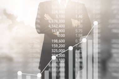 Scre üzerinde resimli grafik borsa mali verileri analiz