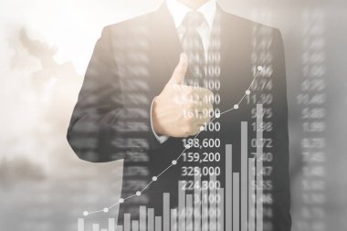 Scre üzerinde resimli grafik borsa mali verileri analiz