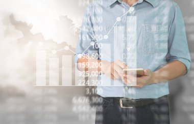 Scre üzerinde resimli grafik borsa mali verileri analiz