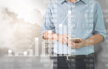 Scre üzerinde resimli grafik borsa mali verileri analiz