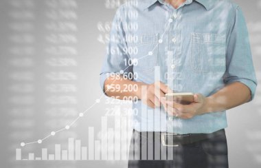 Scre üzerinde resimli grafik borsa mali verileri analiz