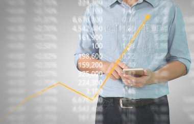 Scre üzerinde resimli grafik borsa mali verileri analiz