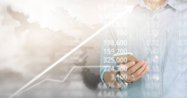 Scre üzerinde resimli grafik borsa mali verileri analiz