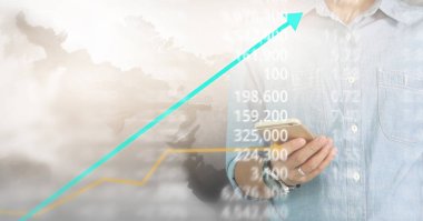 Scre üzerinde resimli grafik borsa mali verileri analiz