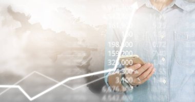 Scre üzerinde resimli grafik borsa mali verileri analiz