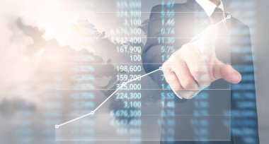 Scre üzerinde resimli grafik borsa mali verileri analiz