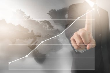 Scre üzerinde resimli grafik borsa mali verileri analiz