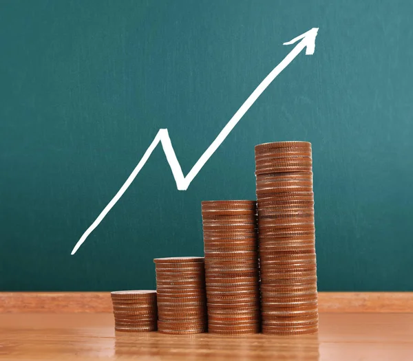 grafik sikkeleri hisse senedi finans ve iş konsepti