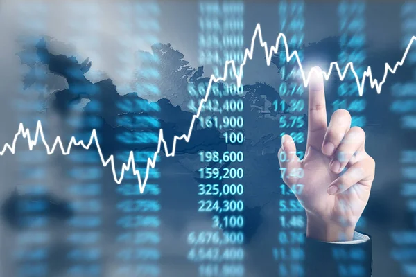 Scre üzerinde resimli grafik borsa mali verileri analiz
