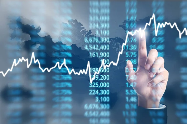 Scre üzerinde resimli grafik borsa mali verileri analiz