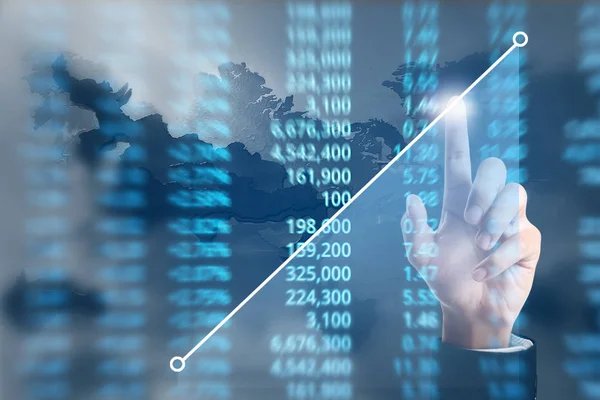 Scre üzerinde resimli grafik borsa mali verileri analiz