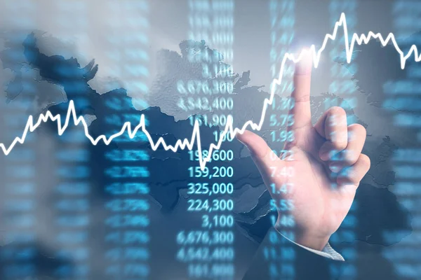 Analysing Illustrated Chart Stock Market Financial Data Screen — Stock Photo, Image