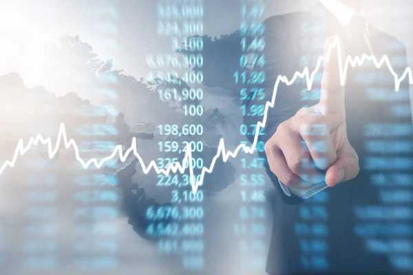 Analýza obrázku grafu akciového trhu finančních údajů o obra — Stock fotografie