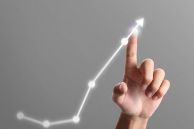 İş adamı grafik büyümesi ve grafik artışı