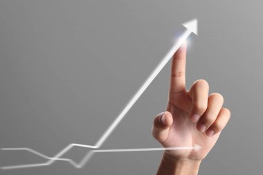 İş adamı grafik büyümesi ve grafik artışı