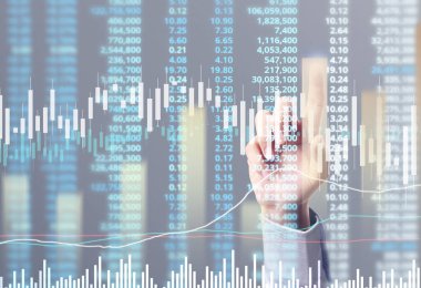 İş adamı grafik büyümesi ve grafik artışı