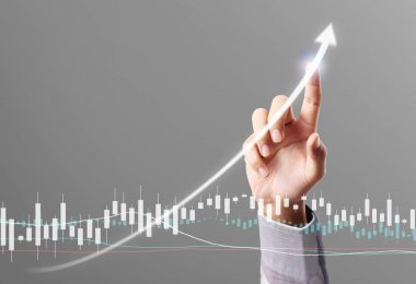 İş adamı grafik büyümesi ve grafik artışı