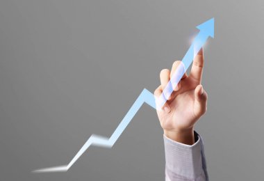 İş adamı grafik büyümesi ve grafik artışı
