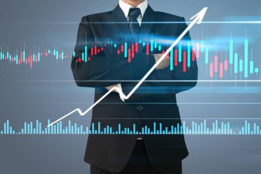 İş adamı grafik büyümesi ve grafik artışı