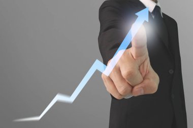 İş adamı grafik büyümesi ve grafik artışı