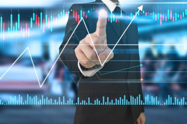 İş adamı grafik büyümesi ve grafik artışı