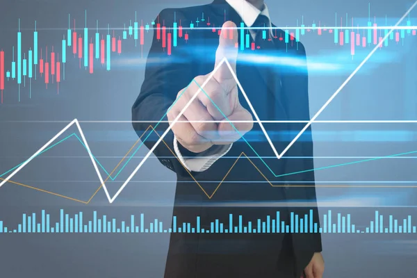 İş adamı grafik büyümesi ve grafik artışı