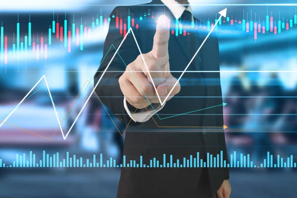İş adamı grafik büyümesi ve grafik artışı