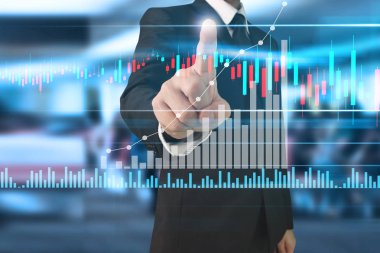 İş adamı grafik büyümesi ve grafik artışı