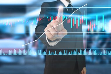 İş adamı grafik büyümesi ve grafik artışı