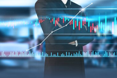 İş adamı grafik büyümesi ve grafik artışı