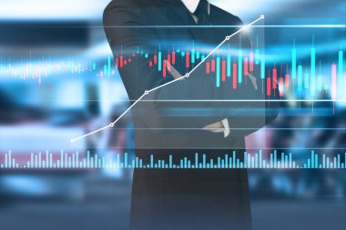 İş adamı grafik büyümesi ve grafik artışı