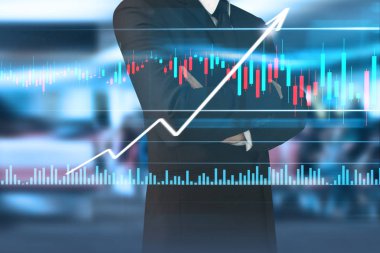 İş adamı grafik büyümesi ve grafik artışı
