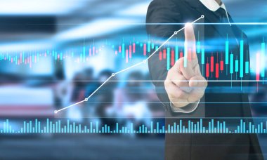 İş adamı grafik büyümesi ve grafik artışı
