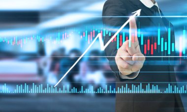 İş adamı grafik büyümesi ve grafik artışı