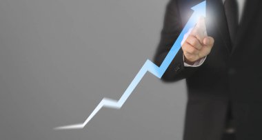 İş adamı grafik büyümesi ve grafik artışı