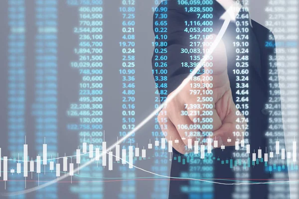 İş adamı grafik büyümesi ve grafik artışı
