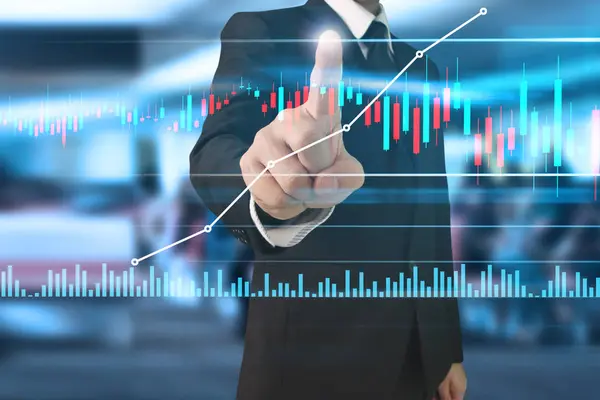 İş adamı grafik büyümesi ve grafik artışı