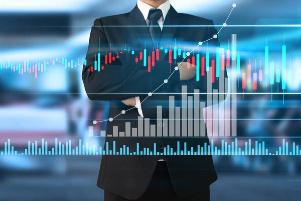 İş adamı grafik büyümesi ve grafik artışı