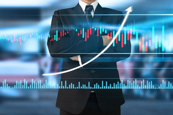 İş adamı grafik büyümesi ve grafik artışı