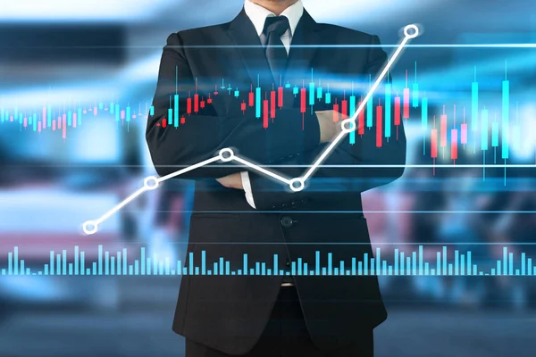 İş adamı grafik büyümesi ve grafik artışı