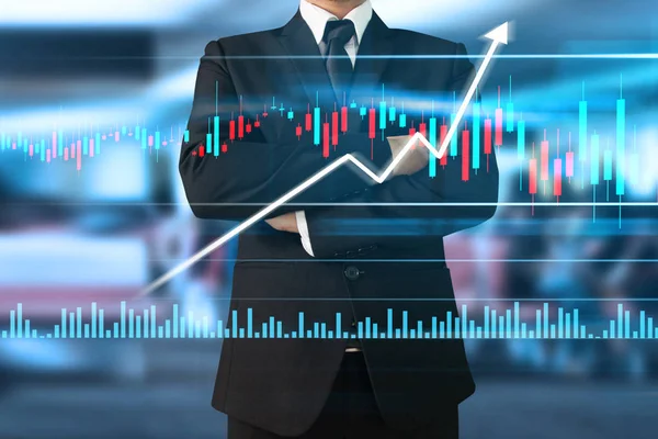 İş adamı grafik büyümesi ve grafik artışı