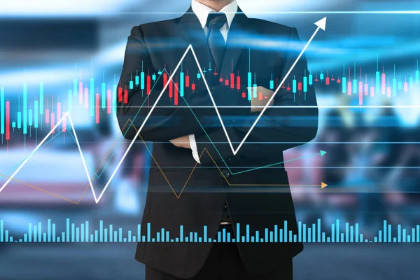 İş adamı grafik büyümesi ve grafik artışı