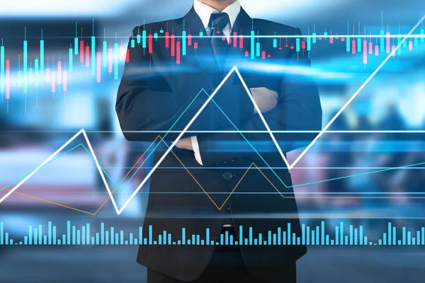 İş adamı grafik büyümesi ve grafik artışı