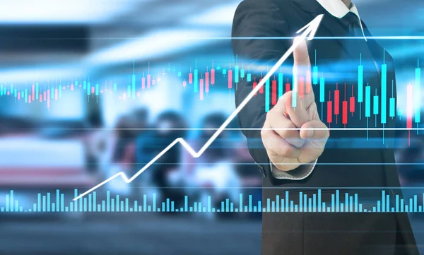 İş adamı grafik büyümesi ve grafik artışı