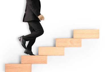 bir oyuncak merdiven adım iş kişi