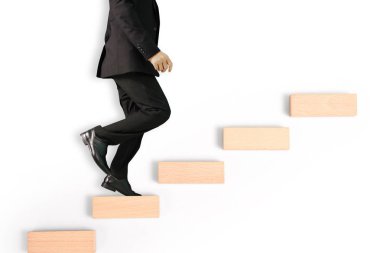 bir oyuncak merdiven adım iş kişi